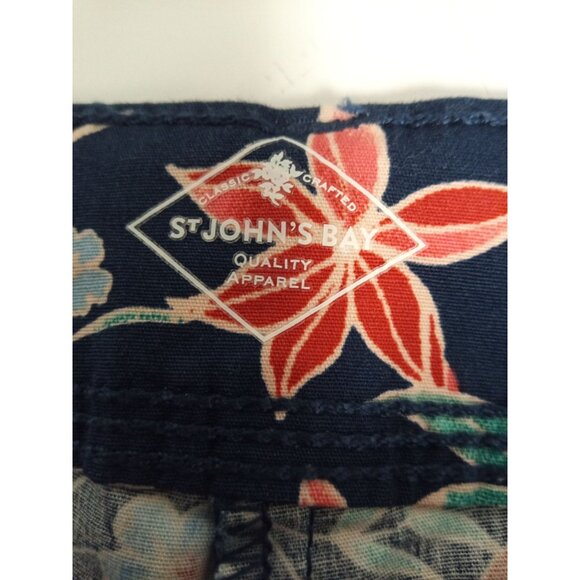 St. John's Bay Blue Red Floral Skort Size Medium - Picture 3 of 6